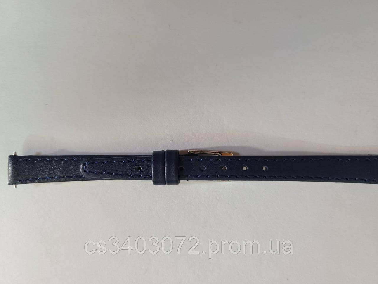 Сиреневый кожаный женский ремешок со строчкой для наручных часов 10 мм