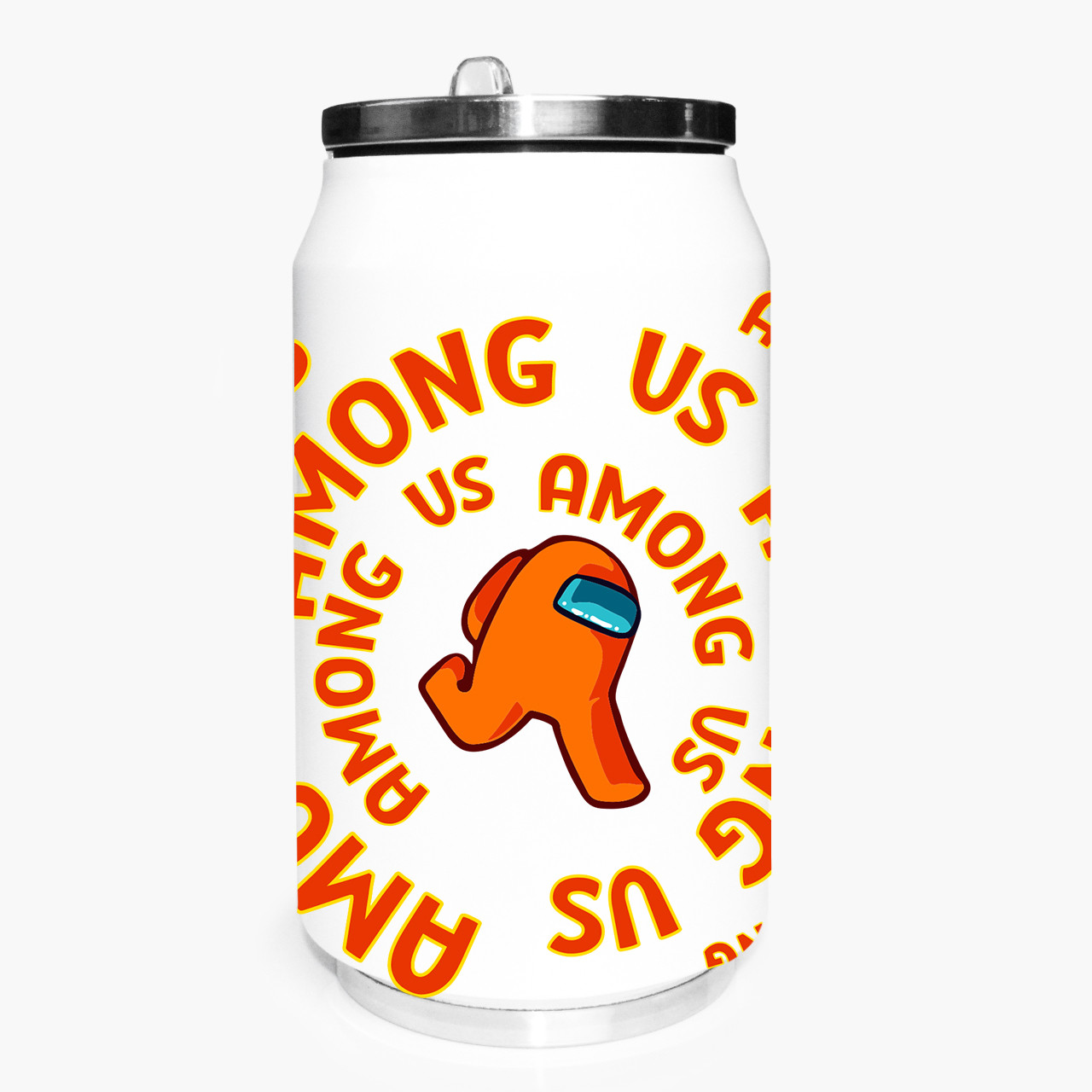 Термокружка Амонг Ас Помаранчевий (Among Us Orange) термобанка з нержавіючої сталі з принтом