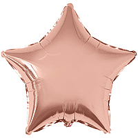 Фольгированный шарик Flexmetal 18"(45 см) Звезда метталик розовое золото