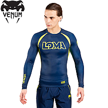 Рашгард чоловічий лонгслів Venum Origins Rashguard Long Sleeves Loma Edition Blue Yellow