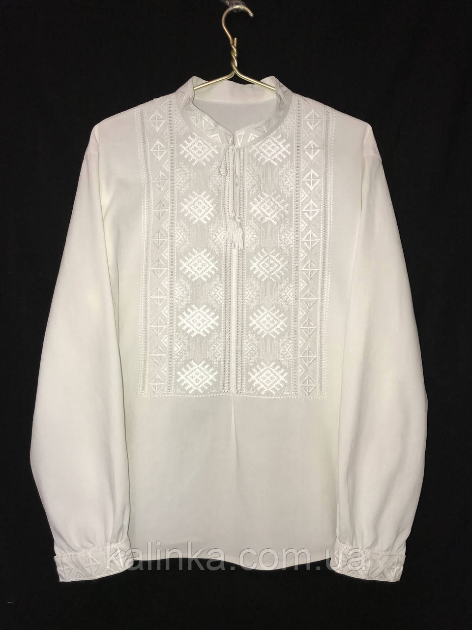 Сорочка вишиванка чоловіча біла Вишивка білим по білому Етнічна вишивка