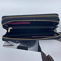 Жіночий шкіряний лаковий гаманець клатч на дві блискавки під крокодила Mario Veronni, фото 7