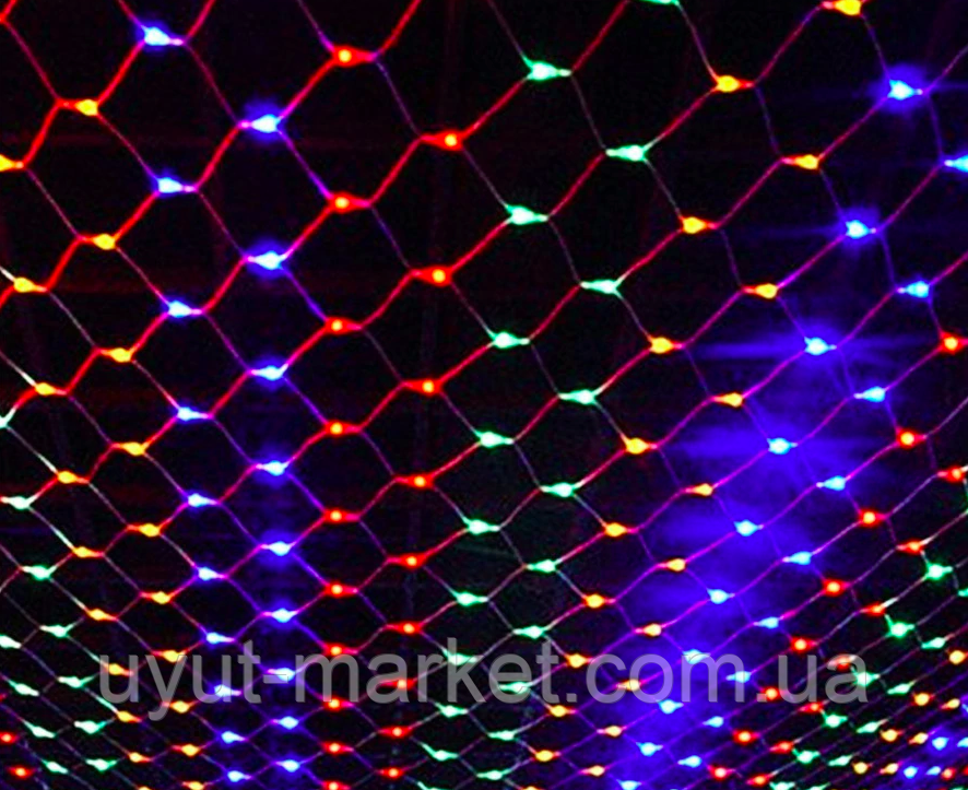 Світлодіодна гірлянда сітка 2х2м, 240LED MIX кольорова