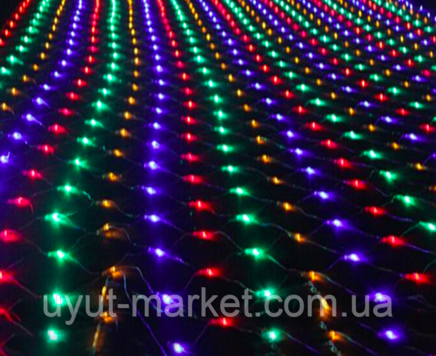 Светодиодная гирлянда сетка 2х2м, 240LED MIX цветная - фото 8 - id-p1304657030