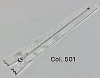 Молния швейная юбочная спираль тип 3 18 см / 501 белый /