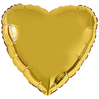Фольгированный шарик Flexmetal 18" (45 см) Сердце металлик золото