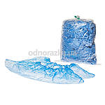 Одноразові бахіли з поліетилену 3 гр, блакитні, 100 шт