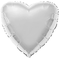 Фольгированный шарик Flexmetal 18" (45 см) Сердце металик серебро