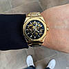 Годинник чоловічий наручний механічний з автопідзаводом золотого кольору металевий Gusto Skeleton, фото 4