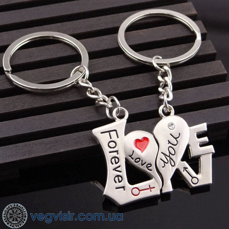 Брелоки Парные Брелки для Двоих Forever Love You Сердце Две Половинки ...