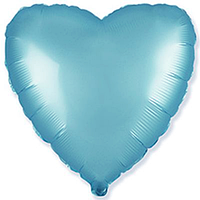 Фольгированный шарик Flexmetal 18" (45 см) Сердце сатин голубое
