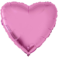 Фольгированный шарик Flexmetal 18" (45 см) Сердце металлик розовое