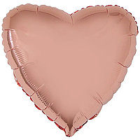 Фольгированный шарик Flexmetal 18" (45 см) Сердце металлик розовое золото