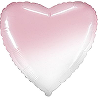Фольгированный шарик Flexmetal 32" (80 см) Сердце пастель омбре бело-розовое