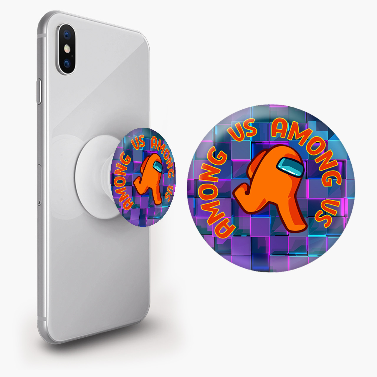 Тримач для смартфона попсокет (Popsockets)  Амонг Ас Помаранчевий (Among Us Orange)