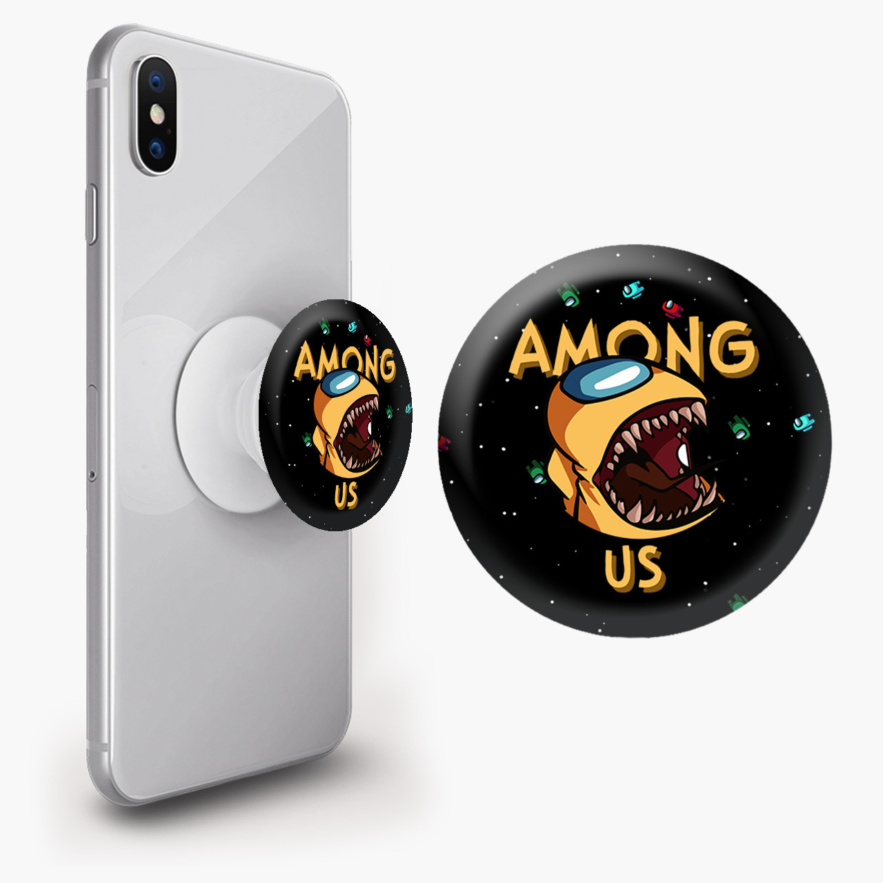 Тримач для смартфона попсокет (Popsockets)  Амонг Ас Жовтий (Among Us Yellow)