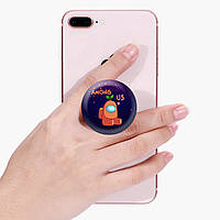 Попсокет (Popsockets) держатель для смартфона Амонг Ас Оранжевый (Among Us Orange) (8754-2410)