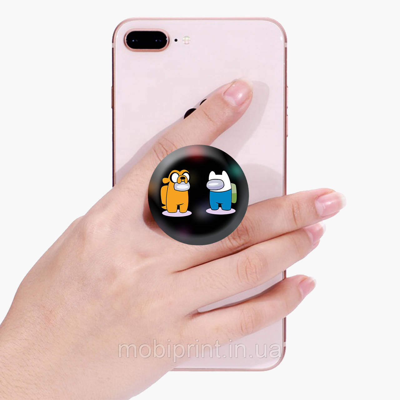 Попсокет (Popsockets) тримач для смартфона Амонг Ас Час пригод Фін і Джейк (Among Us Adventure Time