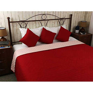 Покривало на ліжко, диван Руно Червоне 150х212 двостороннє полуторне, фото 2