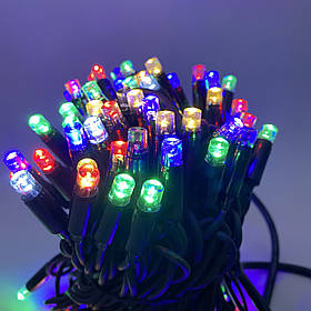 Світлодіодна гірлянда нитка DELUX String Flash 10м 100 LED мульти/чорний