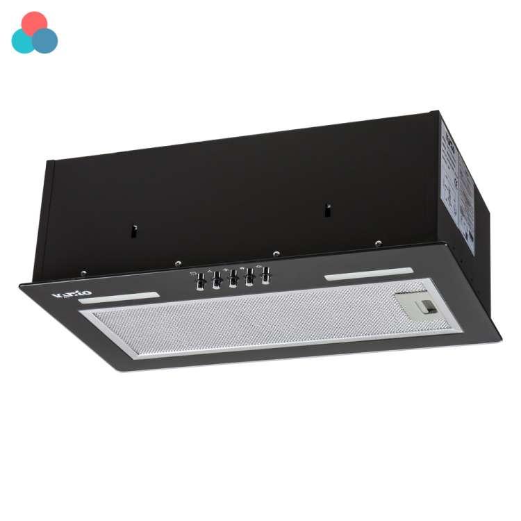 Чорна скляна витяжка для кухні вбудована в шафу Ventolux PUNTO 52 BG (700) PB, шириною 52 см, фото 1