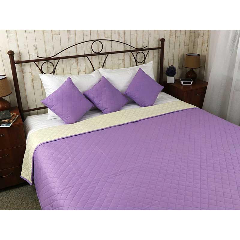 Покривало на ліжко, диван Руно Бузкове 220х240 двостороннє євро