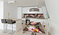 Наклейка 3Д виниловая на стол Zatarga «Орхидеи и Сладости 02» 600х1200 мм для домов, квартир, столов,