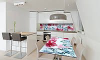 Наклейка 3Д виниловая на стол Zatarga «Зимняя Калина» 600х1200 мм для домов, квартир, столов, кофейн,