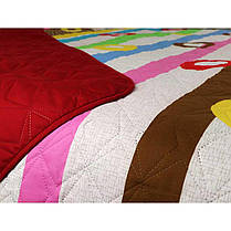 Покривало на ліжко, диван Червоні фарби 150х212 двостороннє, фото 3