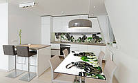 Наклейка 3Д виниловая на стол Zatarga «Чай и Жасмин» 600х1200 мм для домов, квартир, столов, кофейн,