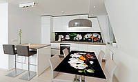 Наклейка 3Д виниловая на стол Zatarga «Кофе и Орхидеи» 650х1200 мм для домов, квартир, столов, кофейн,