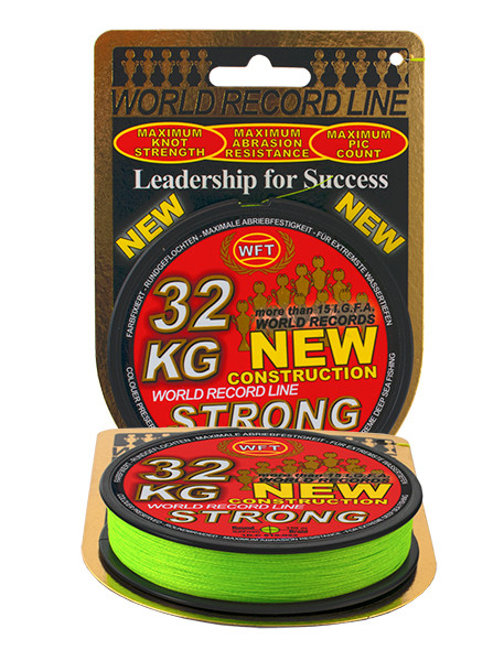 Шнур WFT KG Strong Chartreuse Round Braid 150 м 0.25 мм 39 кг