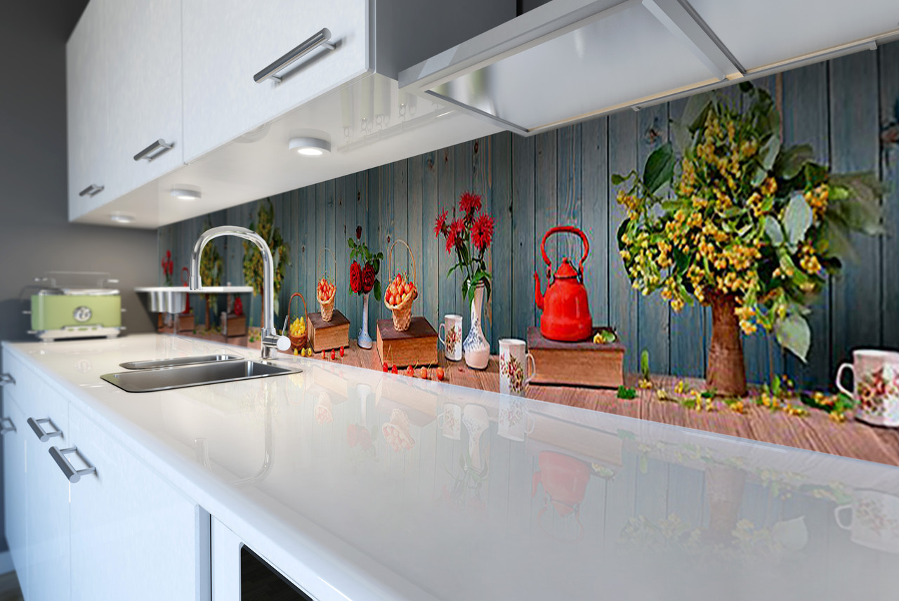 Скинали на кухню Zatarga Липа 2000х600 мм вінілова 3Д Наліпка кухонний фартух самоклеюча