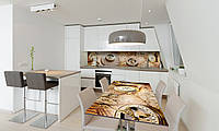 Наклейка 3Д виниловая на стол Zatarga «Компас» 600х1200 мм для домов, квартир, столов, кофейн, кафе