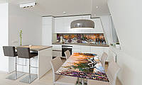 Наліпка 3Д виниловая на стол Zatarga «Зима в деревне» 600х1200 мм для домов, квартир, столов, кофейн,