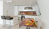 Наклейка 3Д виниловая на стол Zatarga «Натюрморт Доски» 600х1200 мм для домов, квартир, столов, кофейн,