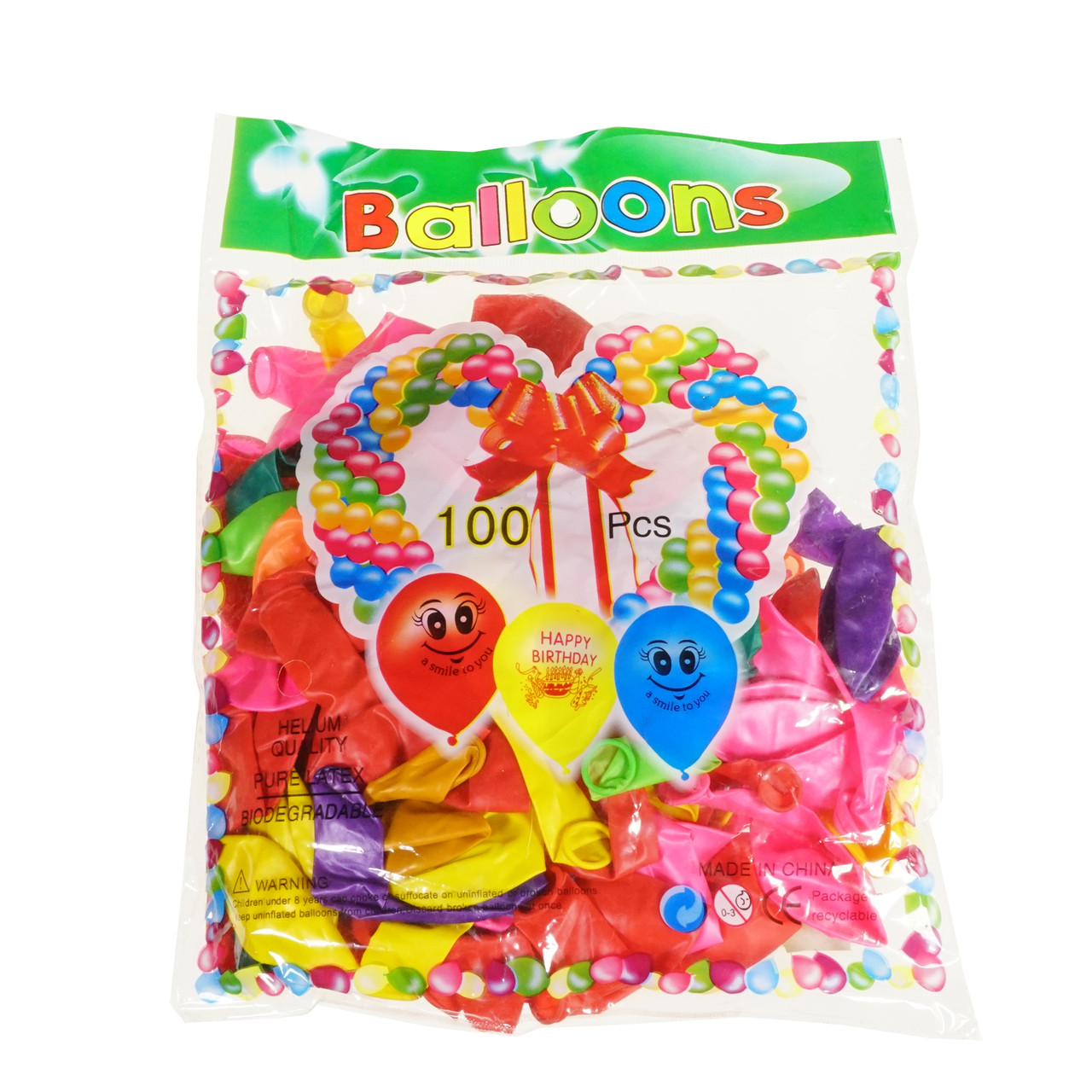 Набор латексных воздушных шаров для надувания воздухом или гелием 100 ...