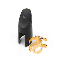 Лігатура для альт саксофона D'ADDARIO H-LIGATURE & CAP FOR ALTO SAXOPHONE Gold-Plated