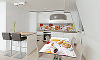 Наклейка 3Д виниловая на стол Zatarga «Круасаны» 600х1200 мм для домов, квартир, столов, кофейн, кафе
