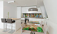 Наклейка 3Д виниловая на стол Zatarga «Каменные улицы» 600х1200 мм для домов, квартир, столов, кофейн,