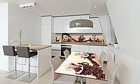 Наклейка 3Д виниловая на стол Zatarga «Зерна кофе» 650х1200 мм для домов, квартир, столов, кофейн, кафе