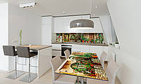 Наклейка 3Д виниловая на стол Zatarga «Горшки с Цветами» 600х1200 мм для домов, квартир, столов,