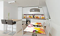 Наклейка 3Д виниловая на стол Zatarga «Сакура и Груши» 600х1200 мм для домов, квартир, столов, кофейн,