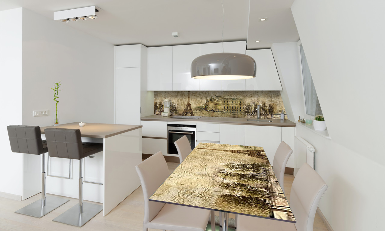 Наліпка 3Д вінілова на стіл Zatarga «Старий Париж» 600х1200 мм для будинків, квартир, столів, кофеєнь,, фото 1