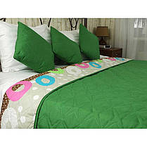 Покривало на ліжко, диван Руно Зелені фарби 212х240 двостороннє євро, фото 3