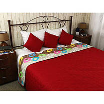Покривало на ліжко, диван Руно Червоні барви 212х240 двостороннє євро, фото 2