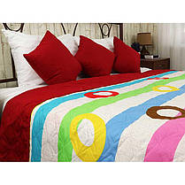 Покривало на ліжко, диван Руно Червоні барви 212х240 двостороннє євро, фото 2