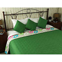 Покривало на ліжко, диван Зелені фарби 150х212 двостороннє, фото 3