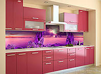 Скинали на кухню Zatarga «Фиолетовый Шелк» 600х3000 мм виниловая 3Д наклейка кухонный фартук самоклеящаяся