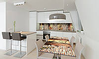 Наклейка 3Д виниловая на стол Zatarga «Кирпичная кладка» 600х1200 мм для домов, квартир, столов,